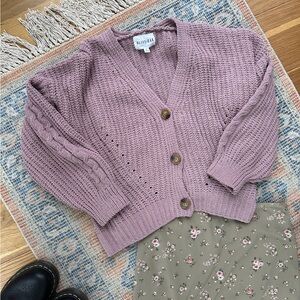 Olive & Oak Dusty Mauve Knit Button-Down Cardigan